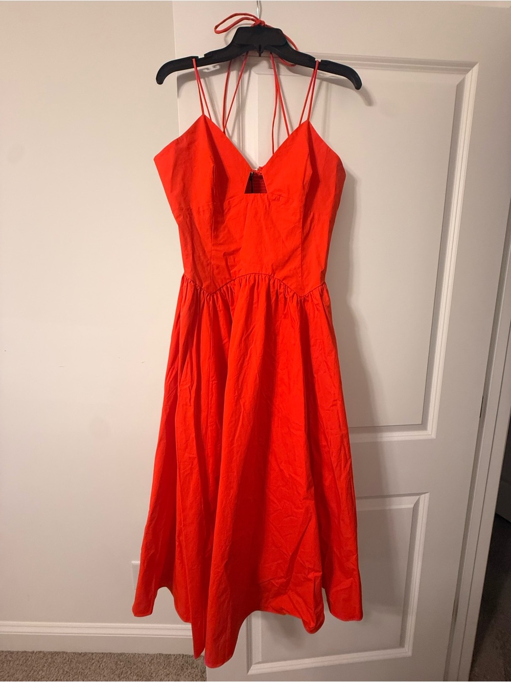 Banana Republic Bright Red Spaghetti-Strap Midi Dress
